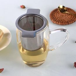 304 Stainless Steel Tea Leak Binaural Coffee Leak Tea Philtre Mesh Tea Infuser Reusable Tea Strainer Teapot Kitchen Accessories 100pcs