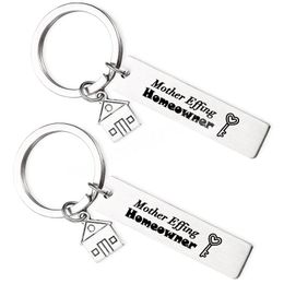 Homeowner Pendant Keychain Stainless Steel Keyring For Mother Couples Key Chains Holder Jewellery Gifts