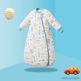 Sleeping Bags Bag For Baby Pure Cotton Wearable Blanket Boy Girl Clothes kick proof quilt 0-24Months Lamb Down Sleep R230614