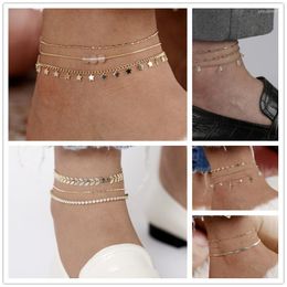 Anklets WeSparking Jewellery For Women Gold/Platinum Plated Zircon Anklet Set 2023 Year Trend Fashion Jewery