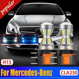 New 2Pcs Car Canbus H15 LED DRL Front Signal Light Bulbs Daytime Running Lamp For Mercedes-Benz CLA250 2014 2015 2016 2017 2018 2019