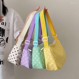 Shopping Bags Women's Shoulder Bag Dots Pattern Ladies Messenger Nylon Casual Cute Crossbody Zipper Purse Canvas Handbag For Girls