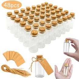 Bottles Jars 25ML Mini Small Glass with Cork Stopper Clear Bottle Tiny Hanging Decoration Wedding Decor Vials 230613