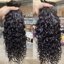 Hair Bulks Water Wave Human Hair Bulk For Braiding Brazilian Hair No Weft Bulk Hair Bundles Full To Bottom Extensions 230613