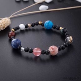 Bracelets Creative Nine Bead Bracelet for Men Women Natural Universe Fashion Yoga Jewellery Gifts R230614