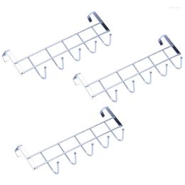 Hooks 3X 5 Over Door Home Bathroom Kitchen Coat Towel Loop Hanger Rack Holder Shelf Silver