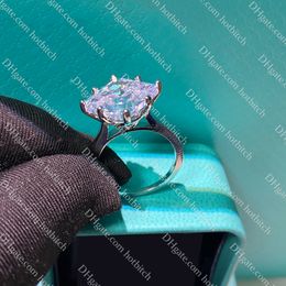 luxury square diamond rings for women designer wedding ring high quality sterling silver jewelry anniversary gift