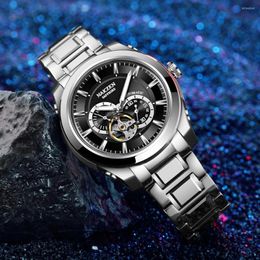 Wristwatches NAKZEN Men Automatic Watch Miyota 82S7 Sapphire Luxury Mechanical Wristwatch Stainless Steel Waterproof Clock Relogio Masc