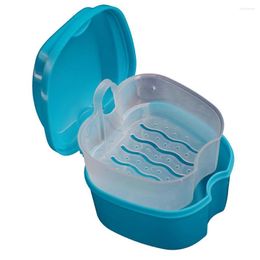 Storage Bottles Dental Tooth Bath Case With Net Strainer Denture Box Portable Container Cleaning Solution