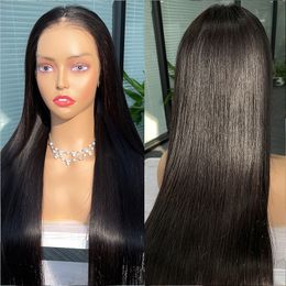 Glueless Wig Human Hair Ready To Wear Go Preplucked Pre HD Transparent Straight Lace Front Wigs Hair