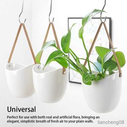 Planters Pots Ceramic Wall Planter Garden Pot Large Indoor Home Decoration Balcony Flowerpot White Basket R230614