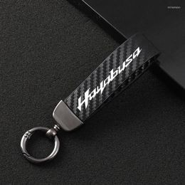 Keychains Fashion Motorcycle Carbon Fiber Leather Rope Keychain Key Ring For SUZUKI GSX1300R HAYABUSA GSX 1300R GSX1300 Miri228617249D