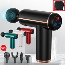 Full Body Massager Massage Gun Portable Percussion Pistol For Neck Deep Tissue Muscle Relaxation Gout Pain Relief Fitness 230614