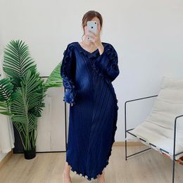 Casual Dresses Pleated Dress 2023 Autumn Long Design Sense Plus Size For Women