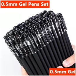 Gel Pens Set 0.5 Mm Black/Red/Blue Ink Refills Kawaii Stationery For Student Test Schoo Office Writing Supplies Drop Delivery School Dhvql