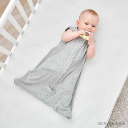 Sleeping Bags Baby Cotton Sleeveless Sleep for 0-3M Summer Wearable Blanket Bag Soft Comfortable Pyjama Toddler Sleepwear R230614