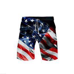 Men's Shorts USA Flag American Stars and Stripe Board Shorts Trunk Summer Quick Dry Beach Swiming Shorts Men Casual Short Pants Beach clothes