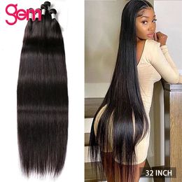 Hair Bulks Peruvian 100% Human Hair Straight Bundles Weaving Weave For Black Women 3 4 Bundles Deal Natural 30 Inch Bundle Hair Extensions 230613