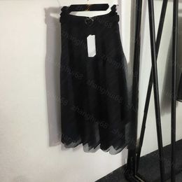 23ss designer Skirts mini skirt womens designer clothing logo printed bright silk blend high-waisted half skirt High quality women clothes