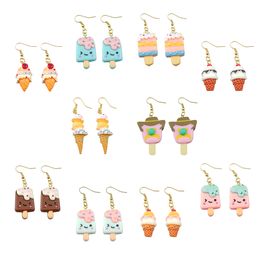 Charm Ice Cream Earring For Women Resin Cute Drop Earrings Children Handmade Jewellery Diy Gifts Dangle Delivery Smt7X