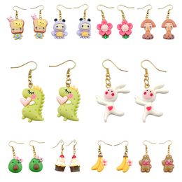 Charm Cartoon Drop Earrings Cake Fruit Bear Flower Costume Trendy Style Children Girl Jewelry Delivery Smtla