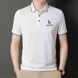 Men's Polos Design Men Polo Fashion Contrast Colour Summer Cotton Blending Short Sleeve Shirts Hazzys Business Leisure 230613