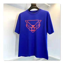 Fashion Mens Designer T -Shirt Frauen T -Shirt Sommer Männer Kurzarm kurzer Baumwoll Tiger Kopfbrief Druck Blaues T -Shirts Paar vielseitig lose sitzend Paar Top