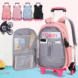 Backpacks ZIRANYU School Wheeled Backpack bag set for girls Trolley Bag with Wheels Student Rolling Multifunctional 230613