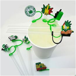 Drinking Straws Custom Soft Sile St Toppers Accessories Er Charms Reusable Splash Proof Dust Plug Decorative 8Mm Party Drop Delivery Dhvwo