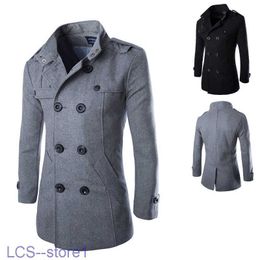 Men's Trench Coats Mens Designer Clothing Medium-long Cashmere Coat Winter Wool Jacket Windbreaker Men Outerwear Casacos Dfbtc004