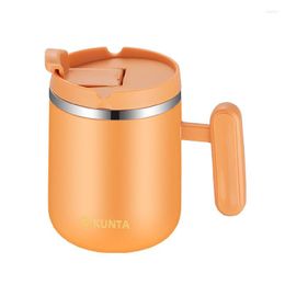 Cups Saucers With Spoon High-end Coffee Cup Antibacterial 304 Stainless Steel Drinkware 480ml Men Women Mug For Office Restaurant Gift J416