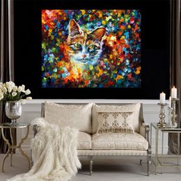 Vibrant Animal Art on Canvas Charming Handmade Contemporary Oil Painting for Living Room Wall