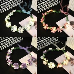 Decorative Flowers Artificial Simulation Glowing Wreath Bridal Headdress Beautifully Designed Adjustable Head Circumference Wedding
