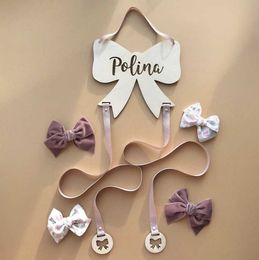 Garden Decorations Swan/Bow/Cherry Wooden Baby Hair Clips Holder Princess Girls Room Hanging Hairpins Storage Organiser Wall Ornaments