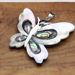 Pendant Necklaces Natural Shell Animals Pretty Butterfly White For Making DIY Jewerly Necklace Accessories 44x44mm