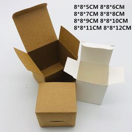 Gift Wrap Kraft/White Packaging Paper Box 1000PCS/LOT Free Printing Monochrome LOGO FOR Jerwlry/ Cosmetics/ Soap