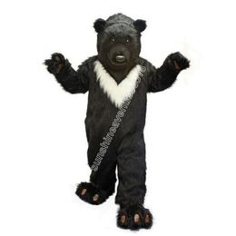 High quality Black Plush Bear Mascot Costume Top Cartoon Anime theme character Carnival Unisex Adults Size Christmas Birthday Party Outdoor Outfit Suit