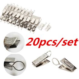 Curtain Poles 20 Pcsset Rod Clips Rings Drapery Stainless Steel Hooks Window Shower Clip Home Accessories 230613