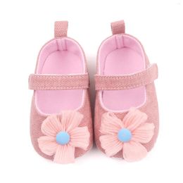 First Walkers Baby Girls Princess Shoes Premium Flats Rubber Sole Infant Flower PU Leather Toddler Walker Crib Shoe For Borns