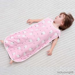 Sleeping Bags Baby Bag Quality Cotton Gauze Sleeveless Vest For Newborn Children Swadding Wrap Infant Blanket R230614