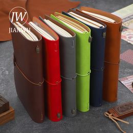 Notepads JIANWU 19.8*12cm 76 Sheets Retro Notebook PU Leather Multifunction Travel TN Journal Notepad Bandage School Supplies Stationery 230614