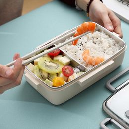 Dinnerware Sets Multilayer Stainless Steel Insulation Lunch Bento Box Container Easy To Clean Antibacterial Portable Cutlery With Case