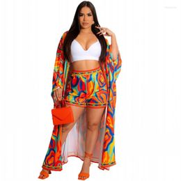 Women's Tracksuits Two Piece Pants Set Women Africa Clothes Dashiki Fashion Long Blouse Dress Shorts Suit Party Dresses Robe 2 Sets