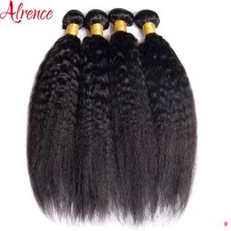 Hair Bulks Kinky Straight Bundles Human Hair 1 3 4 Bundles Coarse Yaki Weave Human Hair Bundles Original 100% Human Hair Extensions Sale 230613