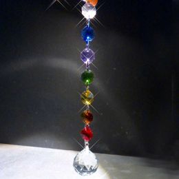 Garden Decorations 1PCS Hanging Crystal Ball Prism Colours Octagon Beads Maker Home Decoration