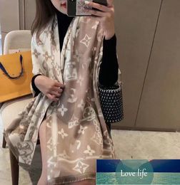 All-match Women's High-End Letter Scarf Winter All-Matching Cashmere-like High-End Shawl Factory Wholesale Warm Scarf