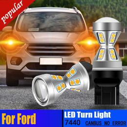 New 2PCS WY21W T20 7440 Canbus Error Free Anti Hyper Flash LED Turn Signal Lights Blinker Bulbs Lamps For Ford Kuga 2 2016 2017 2018