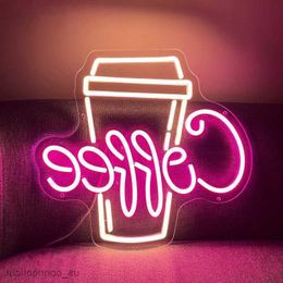 LED Neon Sign Coffee Cup Custom Neon Light Sign Neon LED Sign Night Lights For Kitchen Home Bedroom Cafe Shop R230613