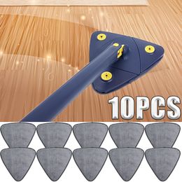 Steam Cleaners Mops Accessories 10PCS Triangle Microfiber Cloth Dust Mop Replacement Head Pads Large Glass Cleaning Sweeping Rags Floor Clean Tool 230613