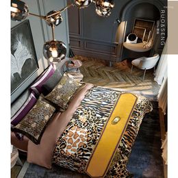 Bedding Sets 100S High Density Home Textile Big Leopard Print Egyptian Cotton Bed Linen Camouflage Duvet Cover Sheet